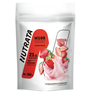 NUTRATA W100 WHEY CONCENTRADO 900G - STRAWBERRY MILKSHAKE